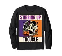 Mescolando i Problemi Pin Up Strega Halloween Maglia a Manica