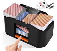 Mescolatore Automatico di Carte con Batteria Ricaricabile 2000mAh, Mischia Carte Basso Rumore per 1/2 Mazzi, Mischiatore Giochi di Carte, Macchina Elettronica per UNO, Poker, Texas Hold'em, Blackjack