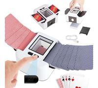 Mescolatore automatico di carte ricaricabile per 1-2 mazzi, 2000 mAh ricarica USB-C, Mescolatore veloce a basso rumore, Mescolatore automatico per UNO Poker Blackjack Skip-Bo Canasta Texas Hold'em
