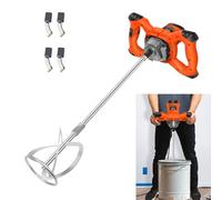 Mescolatore Betoniera portatile per cemento paddle mixer, Miscelatore per Colla Miscelatore elettrico a mano malta betoniera, 6 velocità per miscelare cemento, vernice, calcestruzzo, Arancia