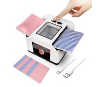 Mescolatore Carte Automatico Elettrico per 1-2 Mazzi, Modalità AUTO/Manuale, Ricaricabile USB-C Silenzioso, Miscelatore di carte Compatibile con Poker, Blackjack, UNO, Texas Hold'em, Skip-Bo, Phase 10