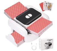 Mescolatore Carte da Gioco Mischia Automatico + Carte Poker Mescola Card Shuffler Professionale per 1-2 Deck Manuale e Automatic Mixer Machine per Uno Skip-Bo Blackjack 2600mAh Ricaricabile USB-C