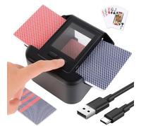 Mescolatore Di Carte Automatico, Macchina Elettrica Per 1-2 Mazzi Ultra Silenziosa Con Un Tasto, Ricaricabile USB-C Per Poker, Blackjack, Bridge E Giochi Domestici black