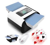 Mescolatore di carte ricaricabile, Mescolatore automatico di carte a 1-2 mazzi, Funzionamento con una sola pressione, Basso rumore, Batteria incorporata da 2000 mAh, Mescolatore di carte elettrico