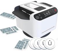 Mescolatore e distributore automatico di carte, 2 in 1, con 4 pulsanti wireless for il distributore, girevole a 360°, ultra silenzioso, ricaricabile, for giochi da tavolo e poker, carte da casinò, UNO