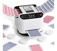 Mescolatore e Distributore Automatico di Carte - Rotazione 360° per 1-2 Mazzi, 2-12 Giocatori con 4 Telecomandi | Modalità di Gioco Integrate, Ricaricabile & Silenzioso per Poker, UNO, Phase 10 Bianco