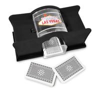 Mescolatori di carte, Mescolatore Carte da Gioco Manuale per 1-2 Mazzi, Distributore Carte da Gioco Manuale, Mischia Carte Manuale, per Poker, Uno, Blackjack, Skip-Bo, Phase 10, Texas Hold'em - Nero
