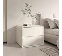 MESCXTY 2-Drawer Nightstand,Mid-Century Modern Nightstand,Leather Accent Table Bedside Cabinet,with Wood Frame Simple Locker Night Stands,for Bedroom Living Room End