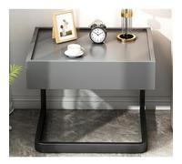 MESCXTY 2-Tier End Table with Drawer, Modern Nightstand Minimalist Coffee Tea for Sofa Couch Bed, Wood Finish Bedside Small Spaces, Bedroom, Living Room(50x40x45cm(20x16x18inch), Grey1)