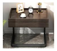 MESCXTY 2-Tier End Table with Drawer, Modern Nightstand Minimalist Coffee Tea for Sofa Couch Bed, Wood Finish Bedside Small Spaces, Bedroom, Living Room(50x40x45cm(20x16x18inch), Brown)