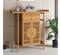 MESCXTY Altare Personale Cinese, Tavolo da Meditazione con ripiano Estraibile, Tavolo da Preghiera in bambù per Pooja, per Preghiera, divinazione e adorazione (Beige, 150 cm/59 Pollici)