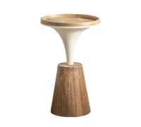 MESCXTY American Style Solid Wood Side Table, Small Round Coffee Table,Rustic End Table Night Stand Dining Table for Living Room, Cafe & Small Spaces, Apartments, A