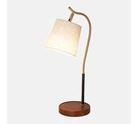MESCXTY Bedside Lamp Table Lamp, Cone Night Light Fabric Single Bulb Shaped Nordic Nightstand with Gooseneck Arm for Bedroom Living Room Kids College Dorm Office, Dark Brown