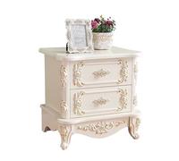 MESCXTY Bedside Table, European Style Paint Nightstand with 2 Drawers, Narrow Table Bedroom Storage Luxury Home Sofa End Tables (Color : Outline in Gold)