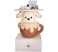 MESCXTY Comodino a Forma di Cucciolo,tavolino da Terra con Statua di Cane da té,tavolini da caffè con cassetti portaoggetti,tavolino Creativo per Soggiorno, C