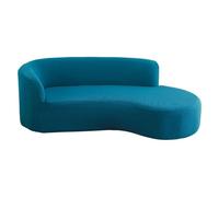 MESCXTY Copridivano Curvo semicircolare Elasticizzato, Protezione Antiscivolo per Divano Moderno a Forma di Nuvola per Ristorante, Bar, Soggiorno (Blu Pavone)