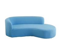 MESCXTY Copridivano Curvo semicircolare Elasticizzato, Protezione Antiscivolo per Divano Moderno a Forma di Nuvola per Ristorante, Bar, Soggiorno (Blu)