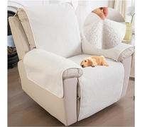 MESCXTY Copripoltrona reclinabile, copripoltrona in Peluche, copripoggiatesta per Divano, copridivano, Morbidi e Soffici, Antiscivolo (Colore: Bianco, Taglia: 3