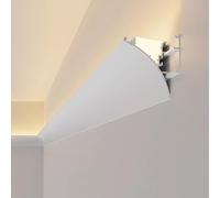 MESCXTY Cornice in Alluminio per Illuminazione indiretta, faretti lineari con Canale diffusore, Profilo Decorativo Bianco per Striscia LED da 15 mm (29 m (95,1 Piedi))