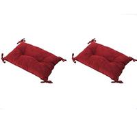 MESCXTY Cuscino per Sgabello, Cuscino Rettangolare per Sedile a Sella con 4 Lacci, Morbido Antiscivolo per Tutte Le Stagioni, Panca da Bar (2, Rosso)