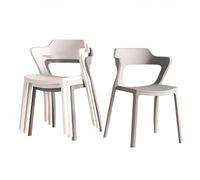MESCXTY Dining Chair Set, Modern Kitchen Chairs, No Assembly Plastic Waiting Room Chairs for Kitchen, Patio, Outdoor, Set of 4/6 (Size : White*2+Grey*2)