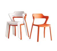 MESCXTY Dining Chair Set, Modern Kitchen Chairs, No Assembly Plastic Waiting Room Chairs for Kitchen, Patio, Outdoor, Set of 4/6 (Size : White*2+Orange*2)
