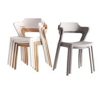 MESCXTY Dining Chair Set, Modern Kitchen Chairs, No Assembly Plastic Waiting Room Chairs for Kitchen, Patio, Outdoor, Set of 4/6 (Size : White*2+Brown*2+Grey*2)