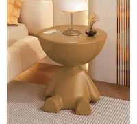 MESCXTY End Table, Modern Side Table Sofa Nightstand with Abstract Base for Small Spaces Bedside Home Decor Living Room Bedroom Office, Brown