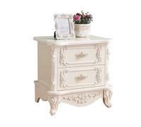 MESCXTY European Style Paint Nightstand with 2 Drawers, Narrow Bedroom Storage Table (Color : Outline in Silver)