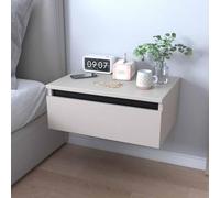 MESCXTY Floating Nightstand Set of 2, Wall Mounted Nightstands with Drawer, Wood Bedside Table, Modern Side Table Night Stands for Bedroom Bathroom(Khaki)