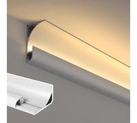 MESCXTY Illuminazione a Cornice in Alluminio per soffitto, Montaggio a Superficie a LED indiretto, diffusore per Cornice con Canale per Striscia LED (Bianco, 19,5 m (64 Piedi))