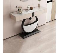 MESCXTY Ingresso con Base in Metallo e Ardesia Glamour AntiGraffio, Divano Moderno di Lusso con 2 cassetti per Soggiorno, corridoio, Veranda (120 cm/47 Pollici, Nero + Bianco)