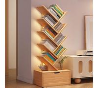 MESCXTY Libreria ad Albero con cassetto, libreria Verticale da Pavimento, scaffale espositivo per Libri in Legno, per Soggiorno, Ufficio(120cm, Wood)