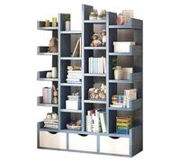 MESCXTY Libreria da Pavimento,libreria Multistrato,Organizer per scaffali Adatto per camere da Letto e soggiorni riporre Libri e CD(80x20x152cm, Blue)