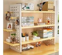 MESCXTY Libreria da scrivania in Legno, Organizer Multiuso con Ganci per Pannello Forato, libreria espositiva da appoggio per Ufficio Domestico(60x20x60cm, Wood)