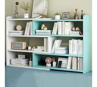 MESCXTY Libreria espandibile in Legno,mobiletto portaoggetti telescopico Aperto,espositore portaoggetti per scrivania da Ufficio,Soggiorno,Camera da Letto,Studio,Angolo((60-120) x17x80cm, Blue)