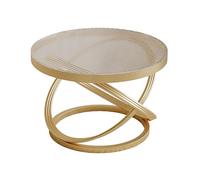 MESCXTY Modern Round Coffee Table,Small Glass End Table with Metal Frame and Tempered Glass,Accent Furniture for Living Room Indoor Home Office(70x45cm, C)