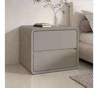 MESCXTY Modern Solid Wood Nightstand,with 2 Sliding Drawer Bedside Table Storage,Hidden Double Side Table,Bedroom Bedside,for Practical End Bedroom Furniture, Grey-c