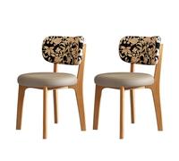 MESCXTY Modern Wood Set of 2 4 6 Faux Leather Walnut Comfortable Seat Cushion, Soft Backrest, Solid Legs, Suitable for Various Restaurants And Homes Wooden Legs + Khaki PCS