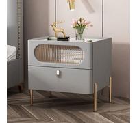 MESCXTY Nightstand, Modern Creative Bedside Cabinet Wood Stone Nightstand Drawer Storage with Legs for Living Room Bedroom - Light Gray 18" L x 16" W 19.5" H 1 Piece