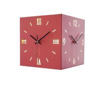 MESCXTY Orologio da Parete angolare in Ferro battuto, Orologio con luci Intelligenti a Controllo vocale, Decorativo Adatto per Soggiorno, Camera da Letto (Rosa)