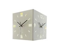 MESCXTY Orologio da Parete angolare in Ferro battuto, Orologio con luci Intelligenti a Controllo vocale, Decorativo Adatto per Soggiorno, Camera da Letto (Bianco)