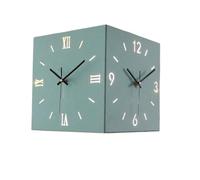 MESCXTY Orologio da Parete angolare in Ferro battuto, Orologio con luci Intelligenti a Controllo vocale, Decorativo Adatto per Soggiorno, Camera da Letto (Blu)