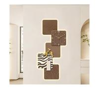 MESCXTY Orologio da Parete in Porcellana di Cristallo con Luce LED, Arte Decorativa, Arredamento Moderno, Luminoso per Soggiorno, Camera da Letto, Ingresso (Marrone Chiaro, 18,5 * 39,3)