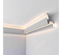 MESCXTY Profilo in Alluminio per luci LED, Ideale per controsoffitti, cornici e battiscopa - Perfetto per Home Theater, Soggiorno e Camera da Letto. Lunghezza 2 m/6,5 Piedi. Striscia LED Non Inclusa.
