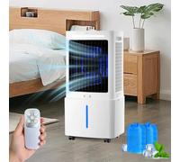 MESCXTY Raffrescatore evaporativo da 25 Litri, Ventilatore Portatile con Telecomando, Timer, 2 Scomparti per Il Ghiaccio, Ampia Copertura per casa e Ufficio (codice Modello: 6515099)