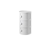 MESCXTY Round Plastic Bedside Table, 2/3/4 Tier Nightstand Storage Unit Chest with Sliding Door, Modular Side End Table Modern Cabinet for Bedroom, Living Room(32x58cm(13x23inch), White)