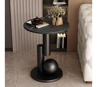 MESCXTY Round Side Table Coffee Table, Sofa Accent End Table with Rock Board Tabletop,Nightstand Bedside Table Great for Living Room, Bedroom, Indoor & Outdoor(50x55cm, E)