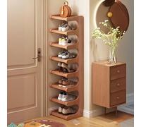 MESCXTY Scarpiera Verticale, Organizer portaoggetti in Legno Marrone, scaffale Alto e Stretto, Torre per Armadio, Ingresso, Garage, salvaspazio (30,5 cm L x 20,3 cm P 120,3 cm A)