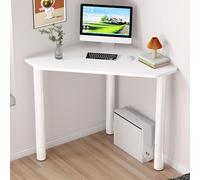 MESCXTY Scrivania angolare per Computer, Tavolo Triangolare Compatto per Ufficio Domestico, scrivania da Studio, postazione di Lavoro, salvaspazio per Piccoli spazi(60x60x74cm(24x24x29inch), White)
